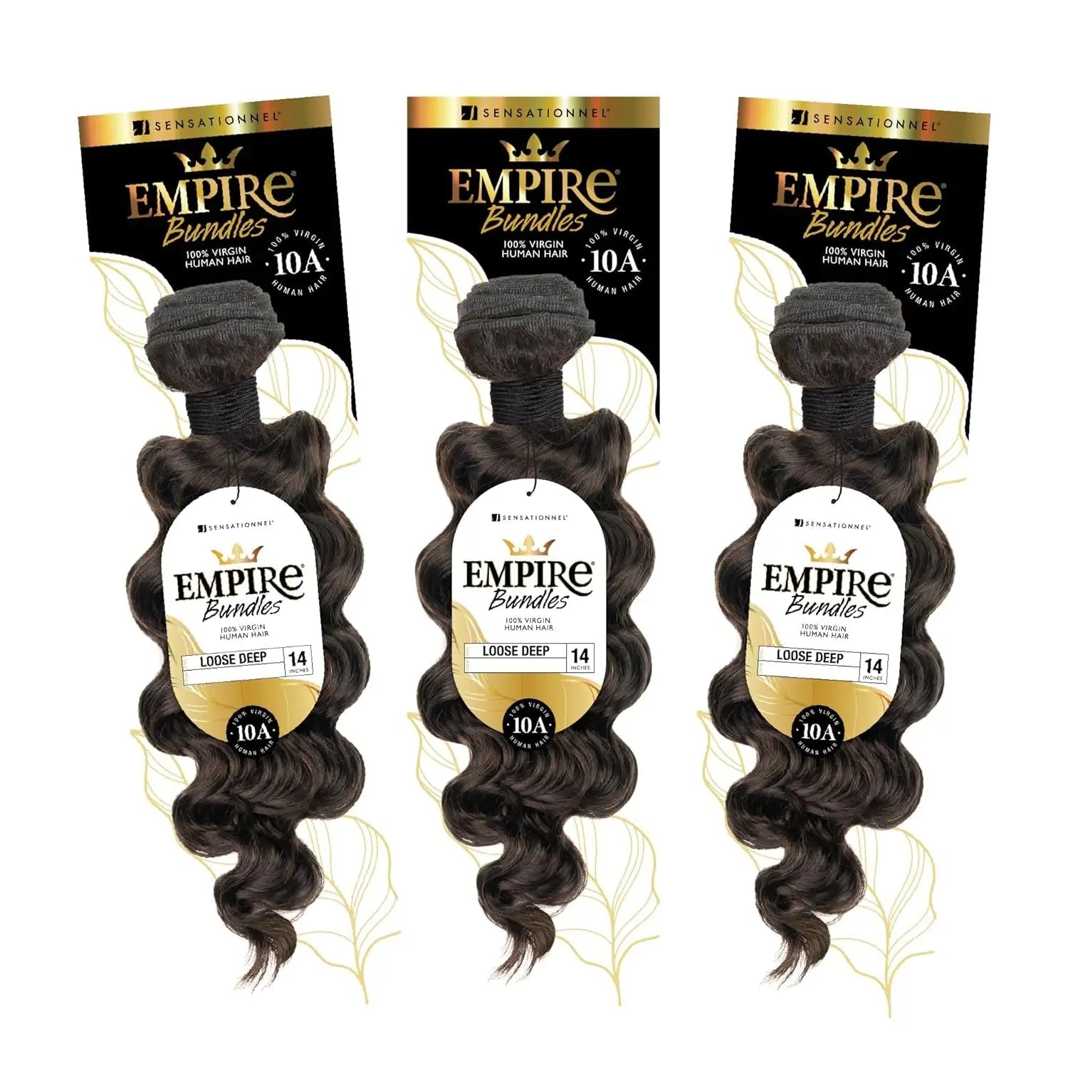 Empire Bundle Weave Hair - Human Hair Extensions Unprocessed Bundle Hair - Empire Bundles Loose Deep 3 Pack (18 Inch, NATURAL/BLACK)