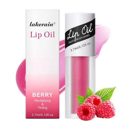 Fruit-Flavored Plumping Lip Oil - Lip Gloss - Non-Sticky, Moisturizing, Smoothing, Glowing, Revitalizing, and Nourishing for Dry Lips - Lip Balm Lip Care (Berry)