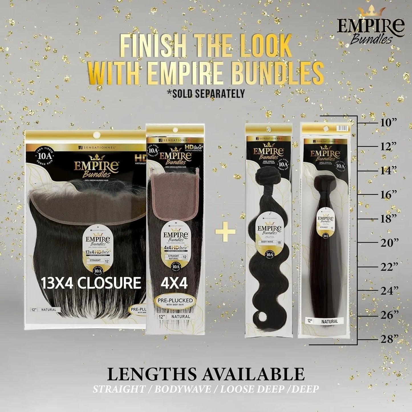 Empire Bundle Weave Hair - Human Hair Extensions Unprocessed Bundle Hair - Empire Bundles Loose Deep 3 Pack (18 Inch, NATURAL/BLACK)