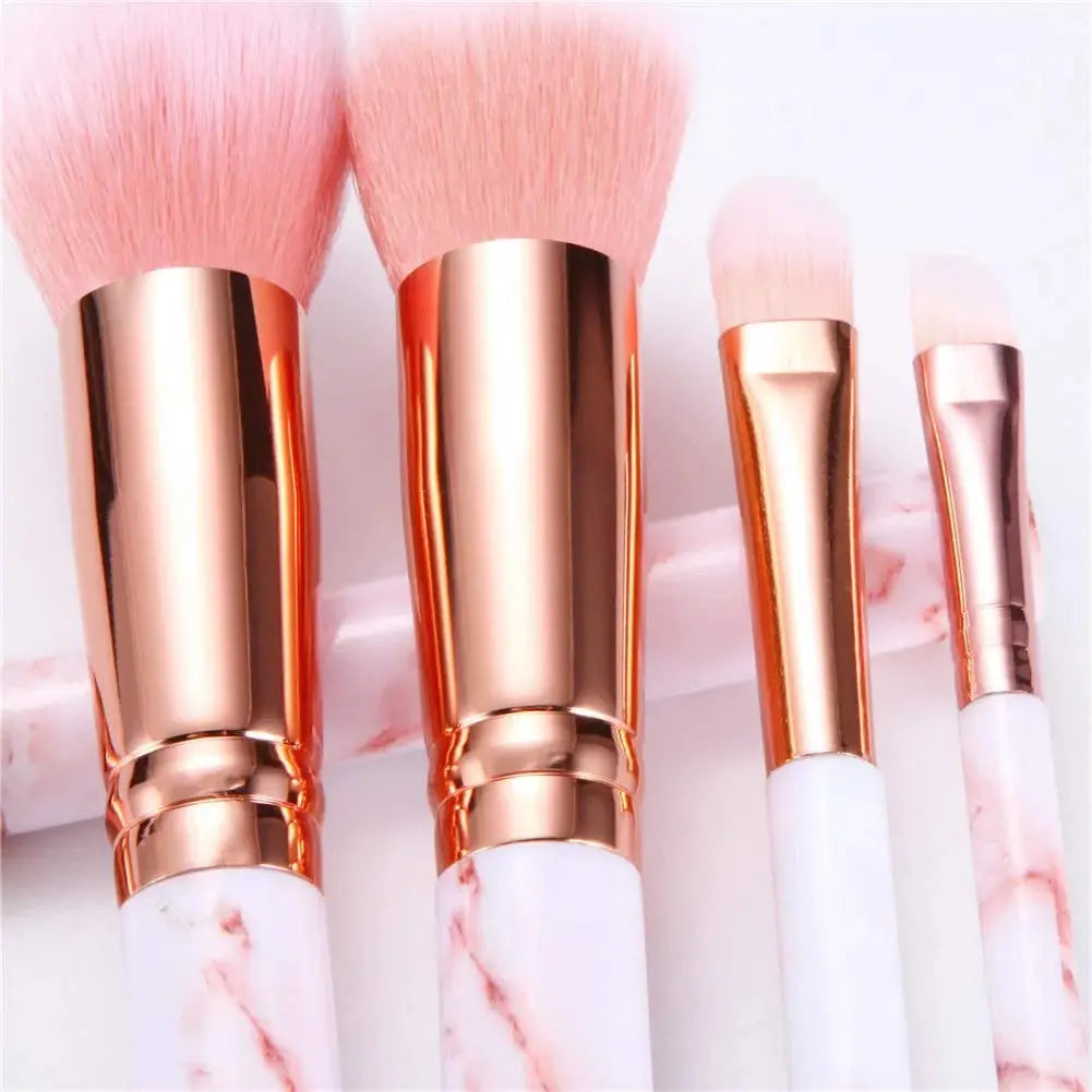 Makeup Brushes Sets 16PCS Pink Marble Make up Brushes Foundation Eyeshadow Concealer Eyebrow Blush Brush Set with Makeup Brush Holder and Silicone Mask Brush