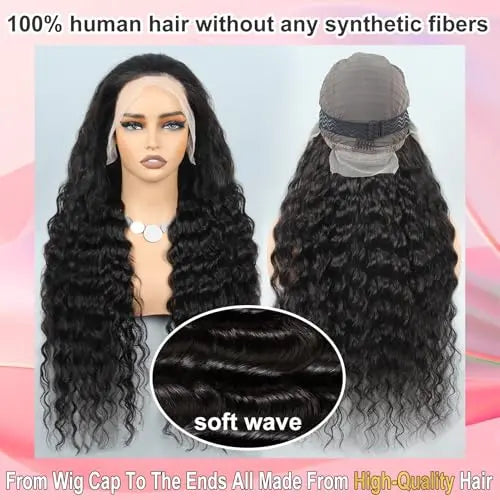 MEIMEI 28 Inch 250% Density HD Full Lace Front Wigs Human Hair Loose Wave 15A Grade Real Full Large Lace Space 13x4 Loose Deep Wave Lace Frontal Wigs Human Hair Pre Plucked for Black Women GlowBeautyCo.