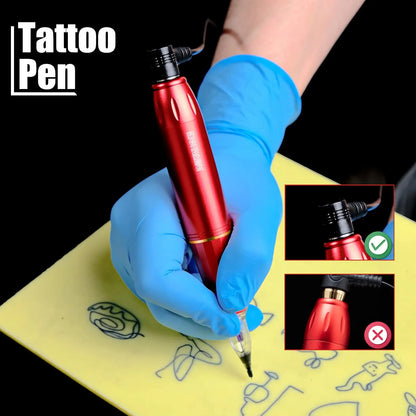 Tattoo Gun Kit Cartridge Tattoo Machine Kit Tattoo Kit Tattoo Pen Kit for Beginners Rotary Tattoo Pen Type Machine Kit Complete Tattoo Supplies WTK070 GlowBeautyCo.