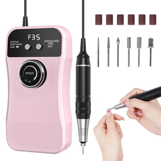 Portable Nail Drill Professional 35000 RPM for Acrylic Nails Gel Polishing Removing