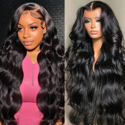 13X6 Lace Front Wigs Human Hair 200 Density Body Wave HD Lace Front Wigs Human Hair 13X6 HD Lace Frontal Glueless Wigs Human Hair Pre Plucked Brazilian Virgin Human Hair Wig for Women (28 Inch)