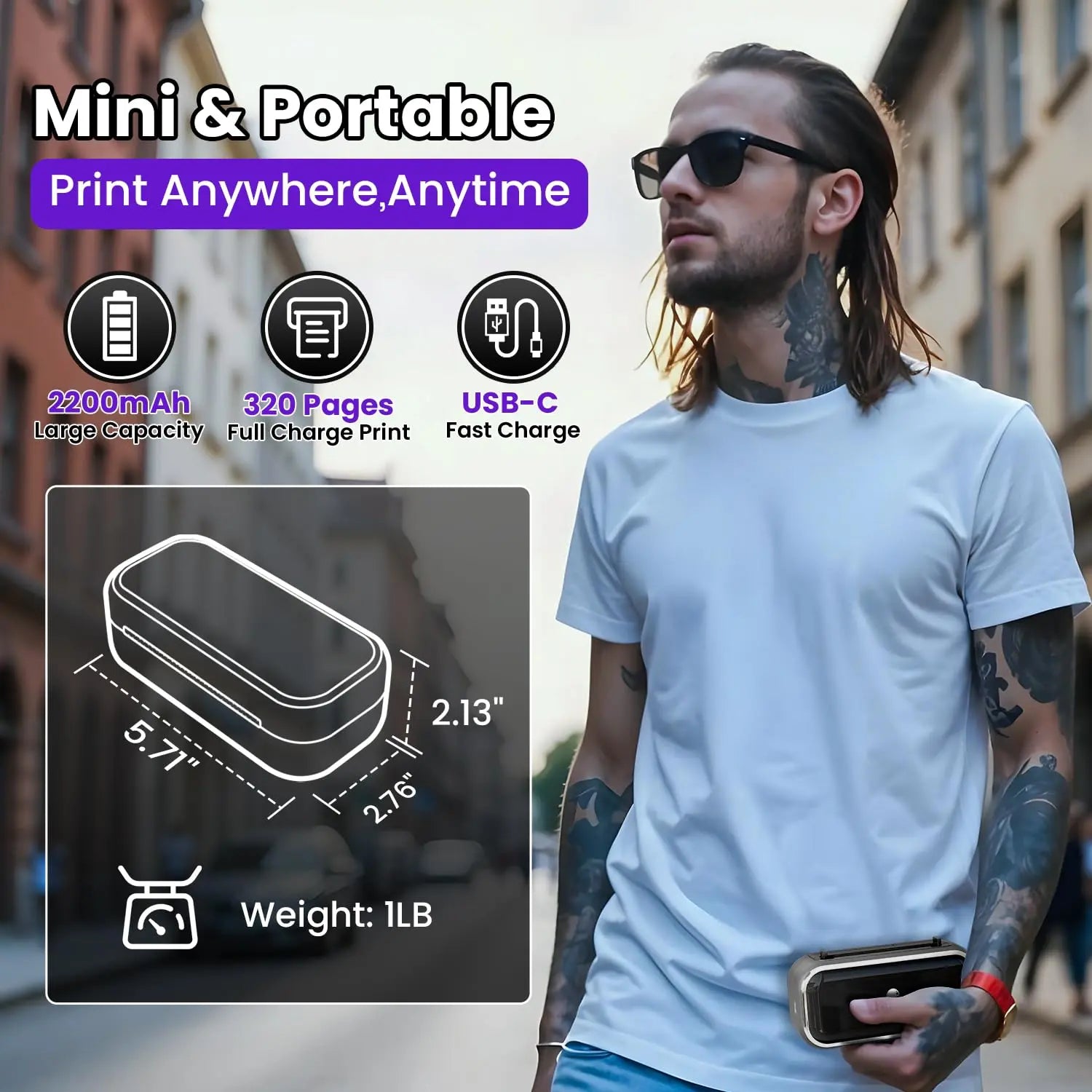 Phomemo TP31 Tattoo Stencil Printer, Mini Tattoo Printer with 30pcs Transfer Paper,Bluetooth Tattoo Machines Printer for Tattoo Beginners & Artists, Compatible with Tablet,Smartphone GlowBeautyCo.