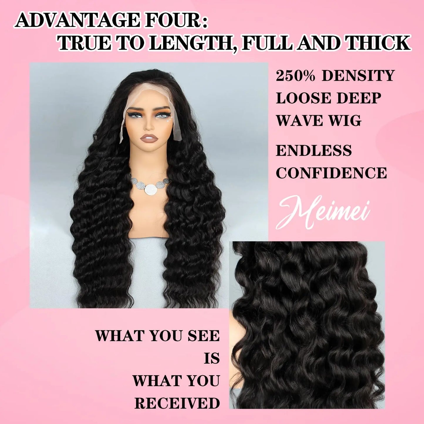 MEIMEI 28 Inch 250% Density HD Full Lace Front Wigs Human Hair Loose Wave 15A Grade Real Full Large Lace Space 13x4 Loose Deep Wave Lace Frontal Wigs Human Hair Pre Plucked for Black Women GlowBeautyCo.