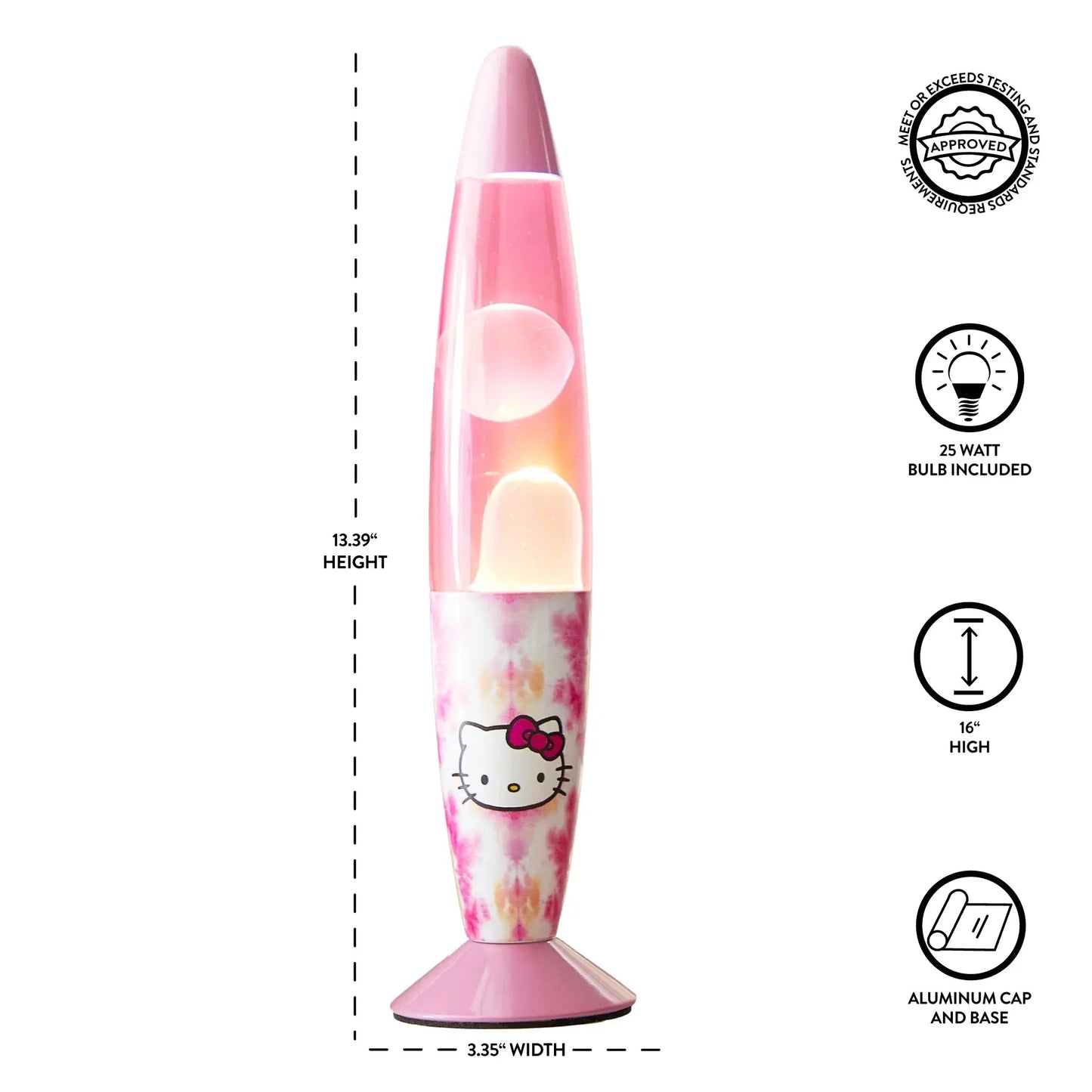 13" Motion Volcano Lamp, White Wax in Pink Liquid