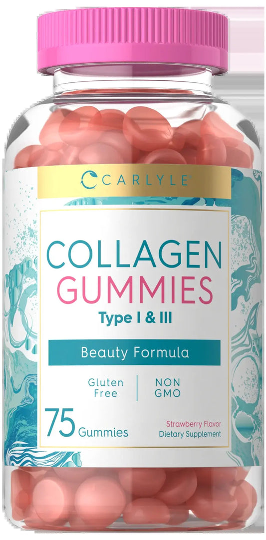 Collagen Gummies | 180 Count | Type 1 & 3 | Strawberry Flavored | by