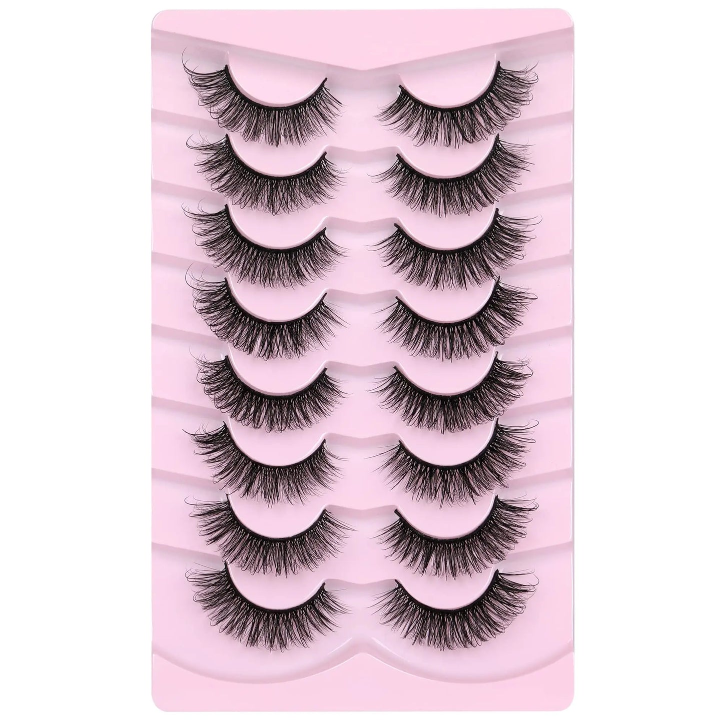 JIMIRE Mink Lashes Fluffy Cat Eye False Eyelashes Volume Wispy Fox Eye Full 17MM Thick Fake Lashes Look Like Eyelash Extensions Pestañas7 Pairs Pack GlowBeautyCo.