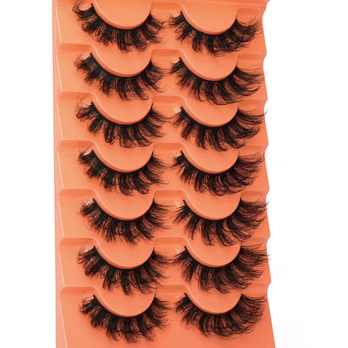 JIMIRE Mink Lashes Fluffy Cat Eye False Eyelashes Volume Wispy Fox Eye Full 17MM Thick Fake Lashes Look Like Eyelash Extensions Pestañas7 Pairs Pack GlowBeautyCo.