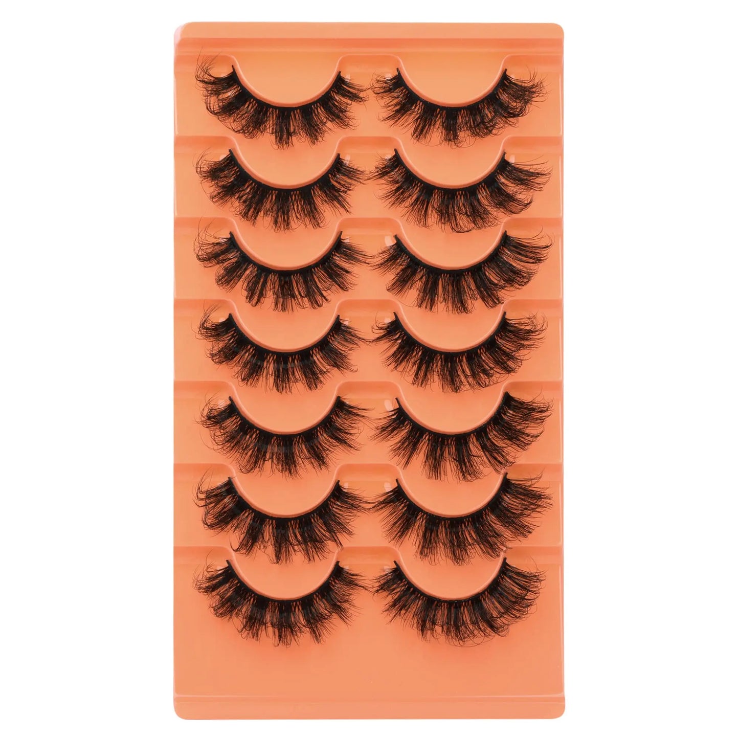 JIMIRE Mink Lashes Fluffy Cat Eye False Eyelashes Volume Wispy Fox Eye Full 17MM Thick Fake Lashes Look Like Eyelash Extensions Pestañas7 Pairs Pack GlowBeautyCo.