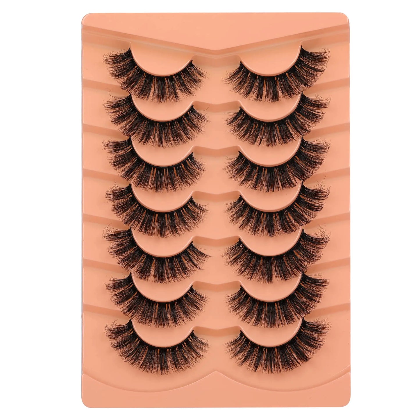 JIMIRE Mink Lashes Fluffy Cat Eye False Eyelashes Volume Wispy Fox Eye Full 17MM Thick Fake Lashes Look Like Eyelash Extensions Pestañas7 Pairs Pack GlowBeautyCo.