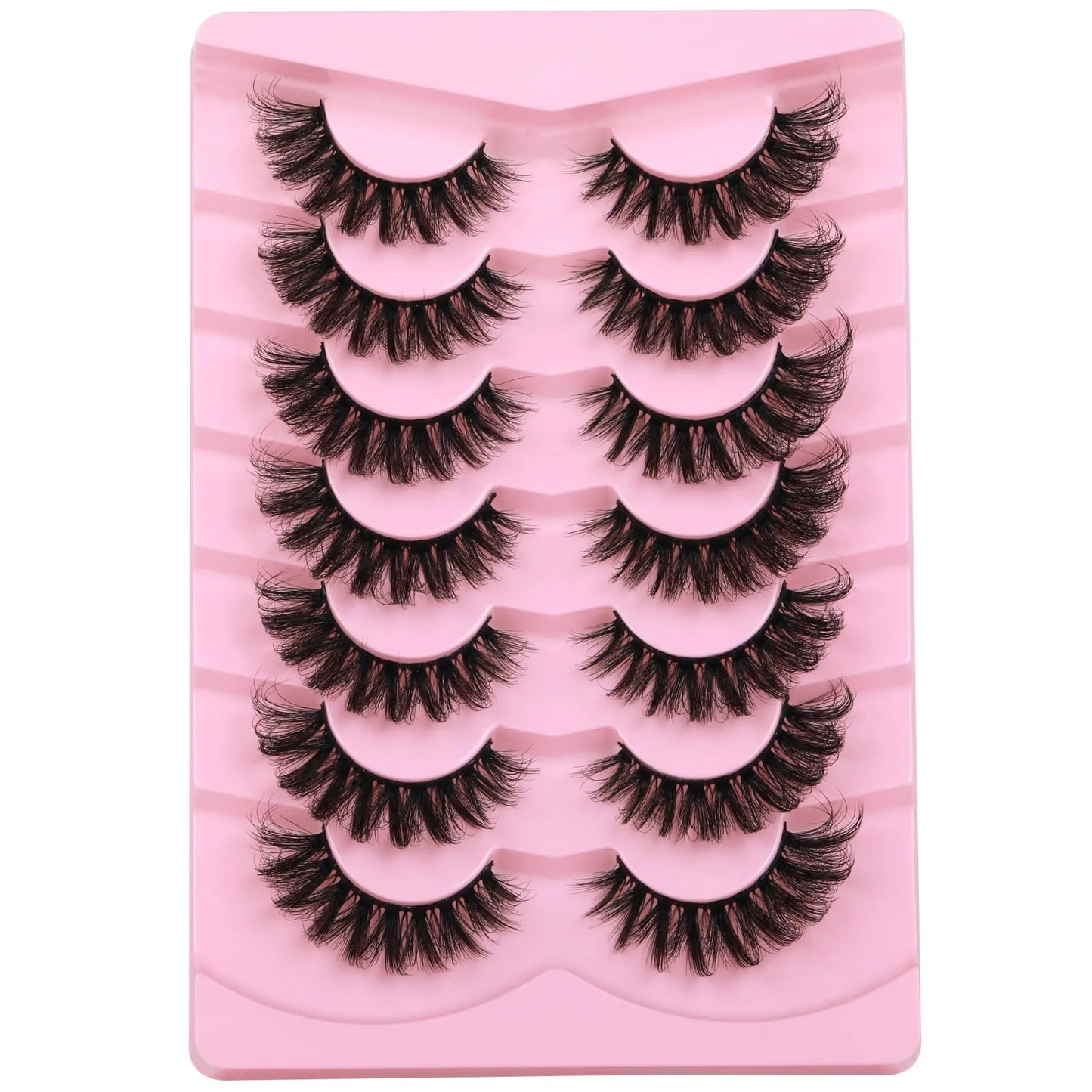 JIMIRE Mink Lashes Fluffy Cat Eye False Eyelashes Volume Wispy Fox Eye Full 17MM Thick Fake Lashes Look Like Eyelash Extensions Pestañas7 Pairs Pack GlowBeautyCo.