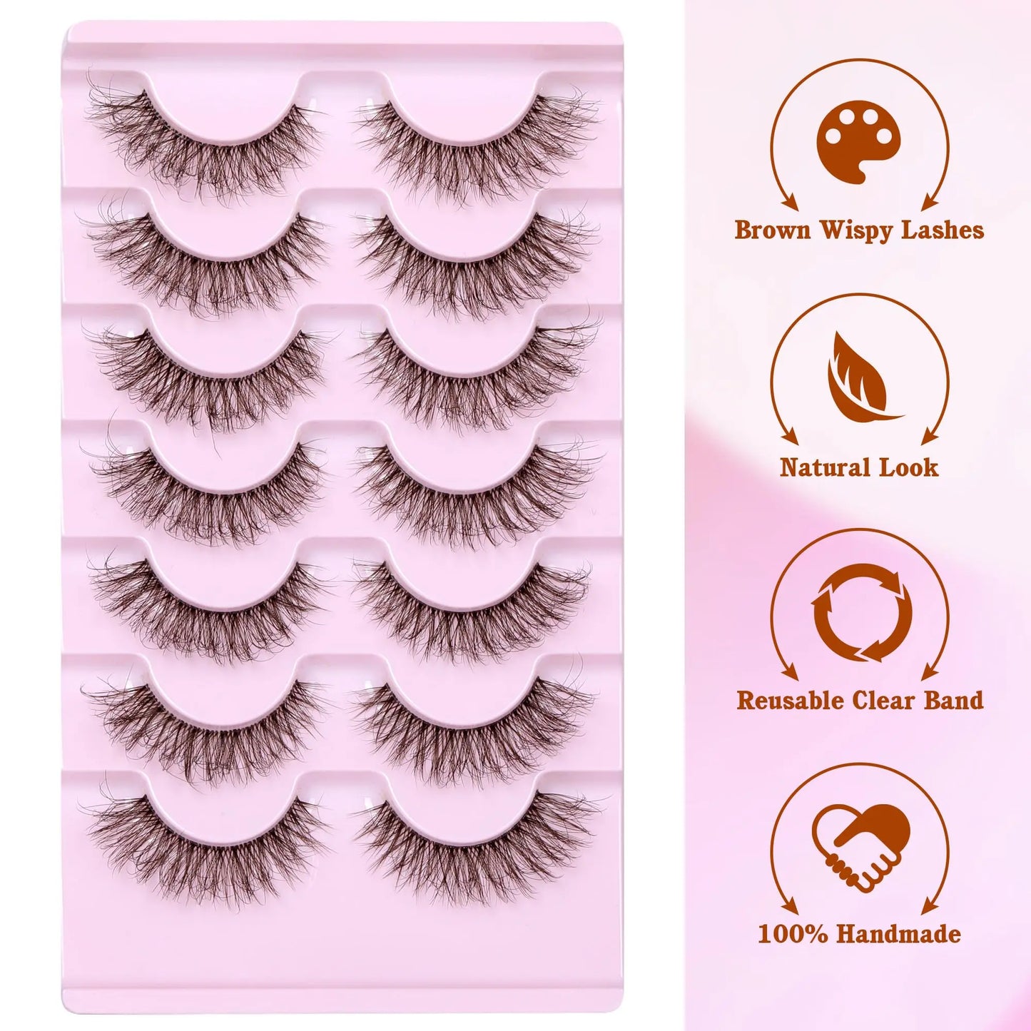 JIMIRE Mink Lashes Fluffy Cat Eye False Eyelashes Volume Wispy Fox Eye Full 17MM Thick Fake Lashes Look Like Eyelash Extensions Pestañas7 Pairs Pack GlowBeautyCo.