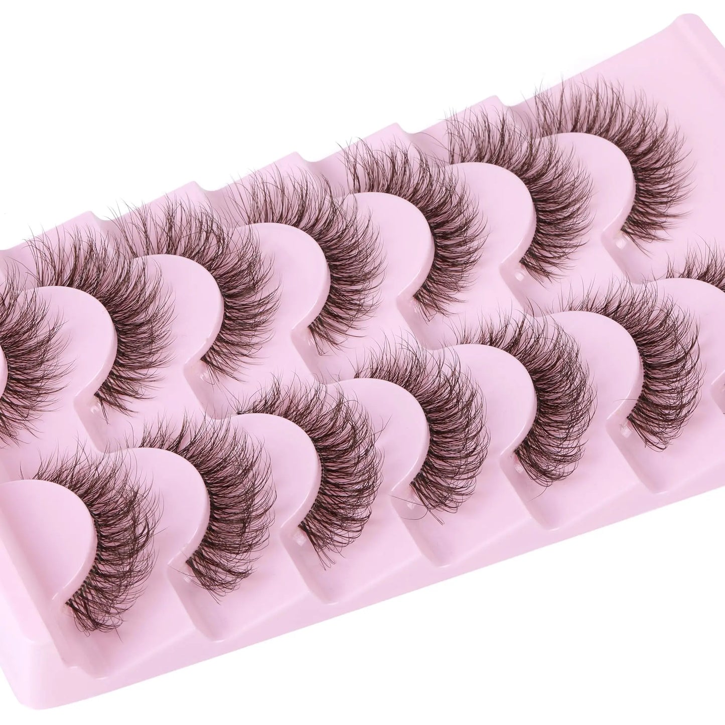 JIMIRE Mink Lashes Fluffy Cat Eye False Eyelashes Volume Wispy Fox Eye Full 17MM Thick Fake Lashes Look Like Eyelash Extensions Pestañas7 Pairs Pack GlowBeautyCo.