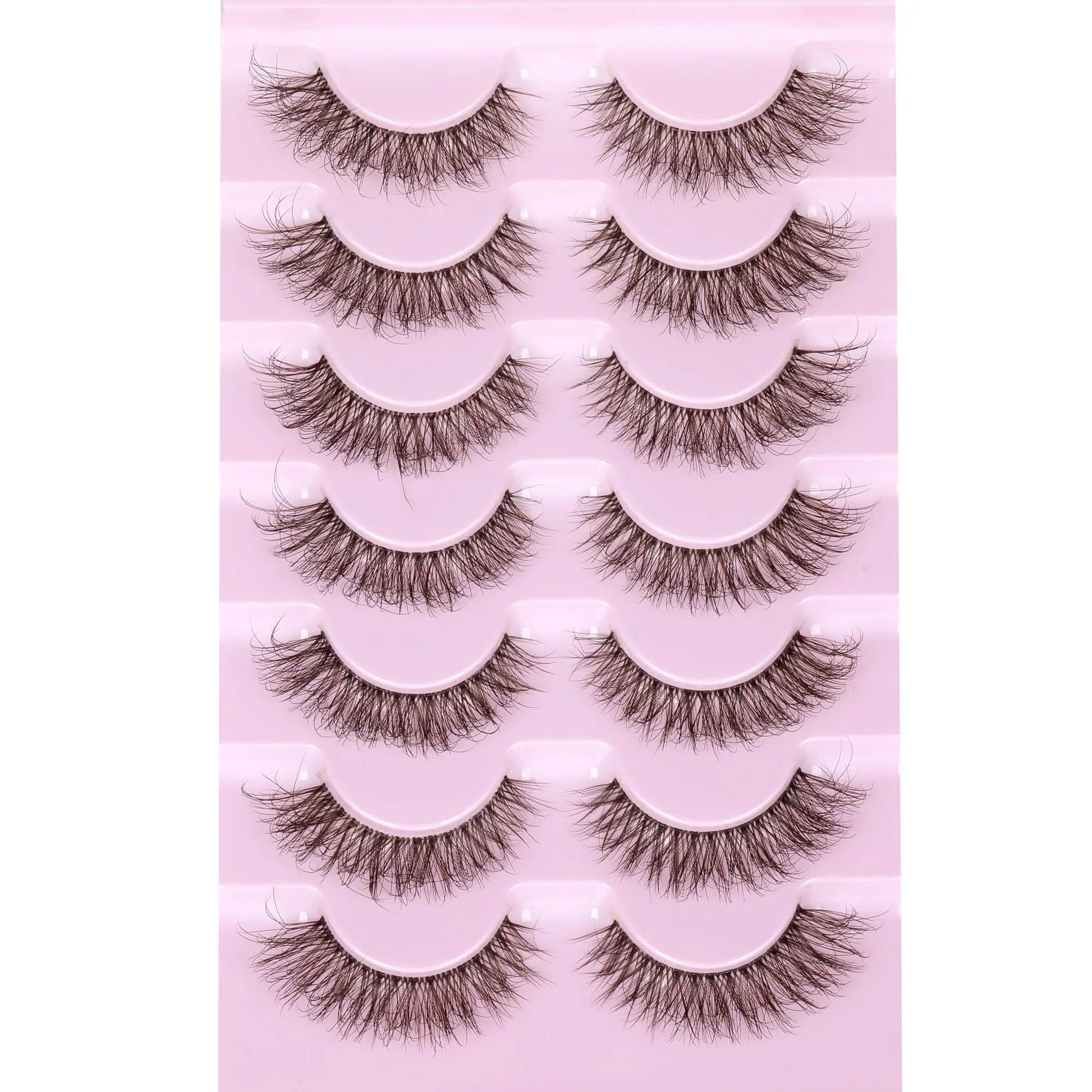 JIMIRE Mink Lashes Fluffy Cat Eye False Eyelashes Volume Wispy Fox Eye Full 17MM Thick Fake Lashes Look Like Eyelash Extensions Pestañas7 Pairs Pack GlowBeautyCo.