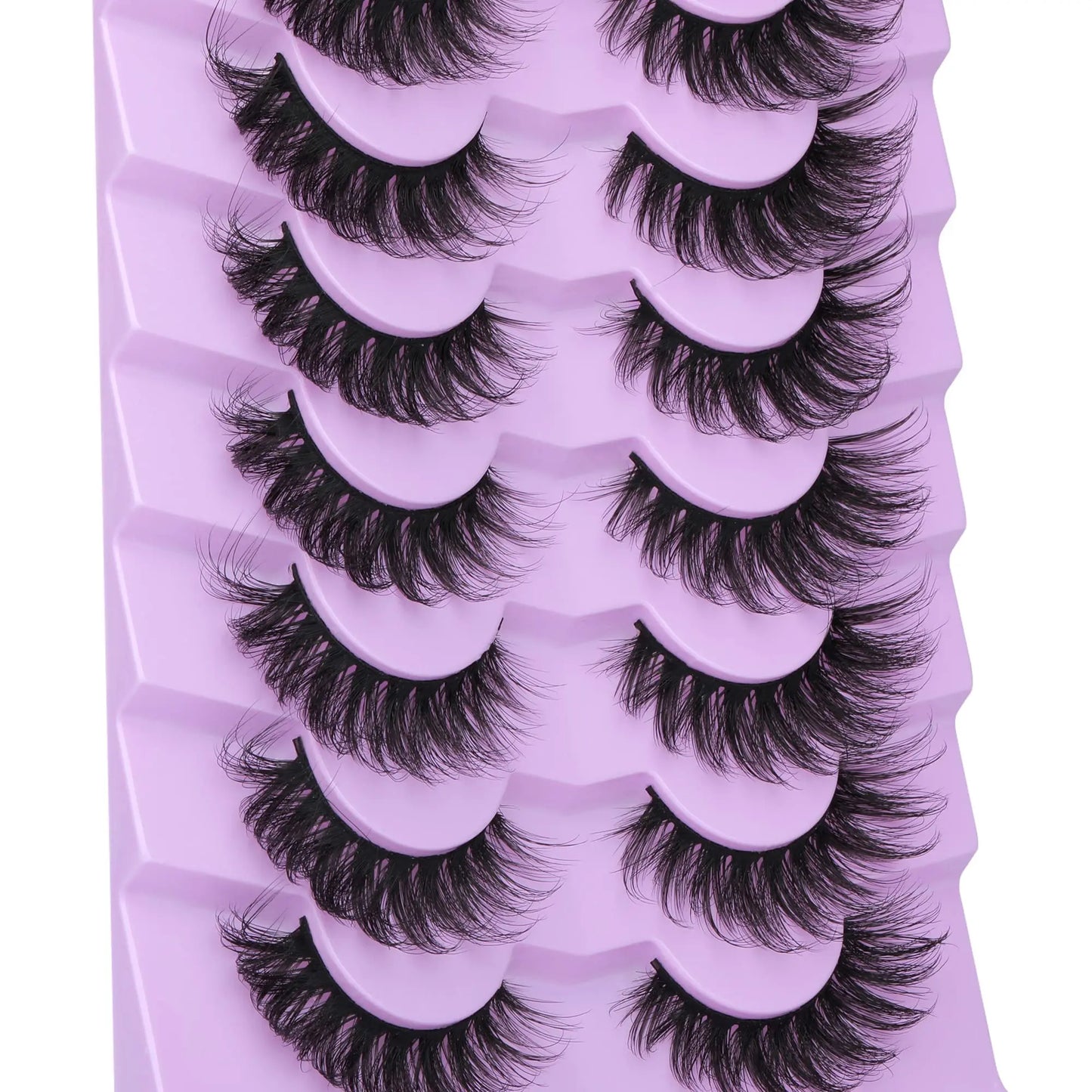 JIMIRE Mink Lashes Fluffy Cat Eye False Eyelashes Volume Wispy Fox Eye Full 17MM Thick Fake Lashes Look Like Eyelash Extensions Pestañas7 Pairs Pack GlowBeautyCo.