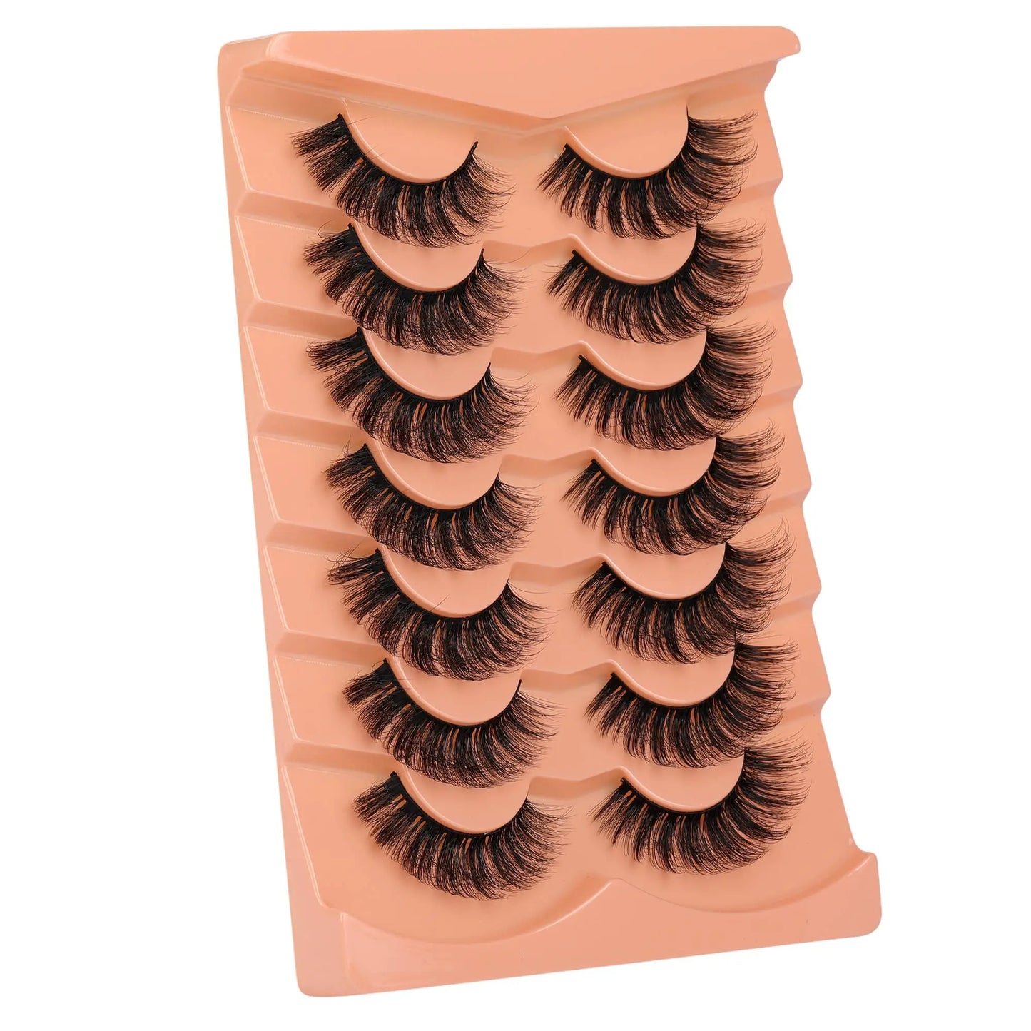 JIMIRE Mink Lashes Fluffy Cat Eye False Eyelashes Volume Wispy Fox Eye Full 17MM Thick Fake Lashes Look Like Eyelash Extensions Pestañas7 Pairs Pack GlowBeautyCo.