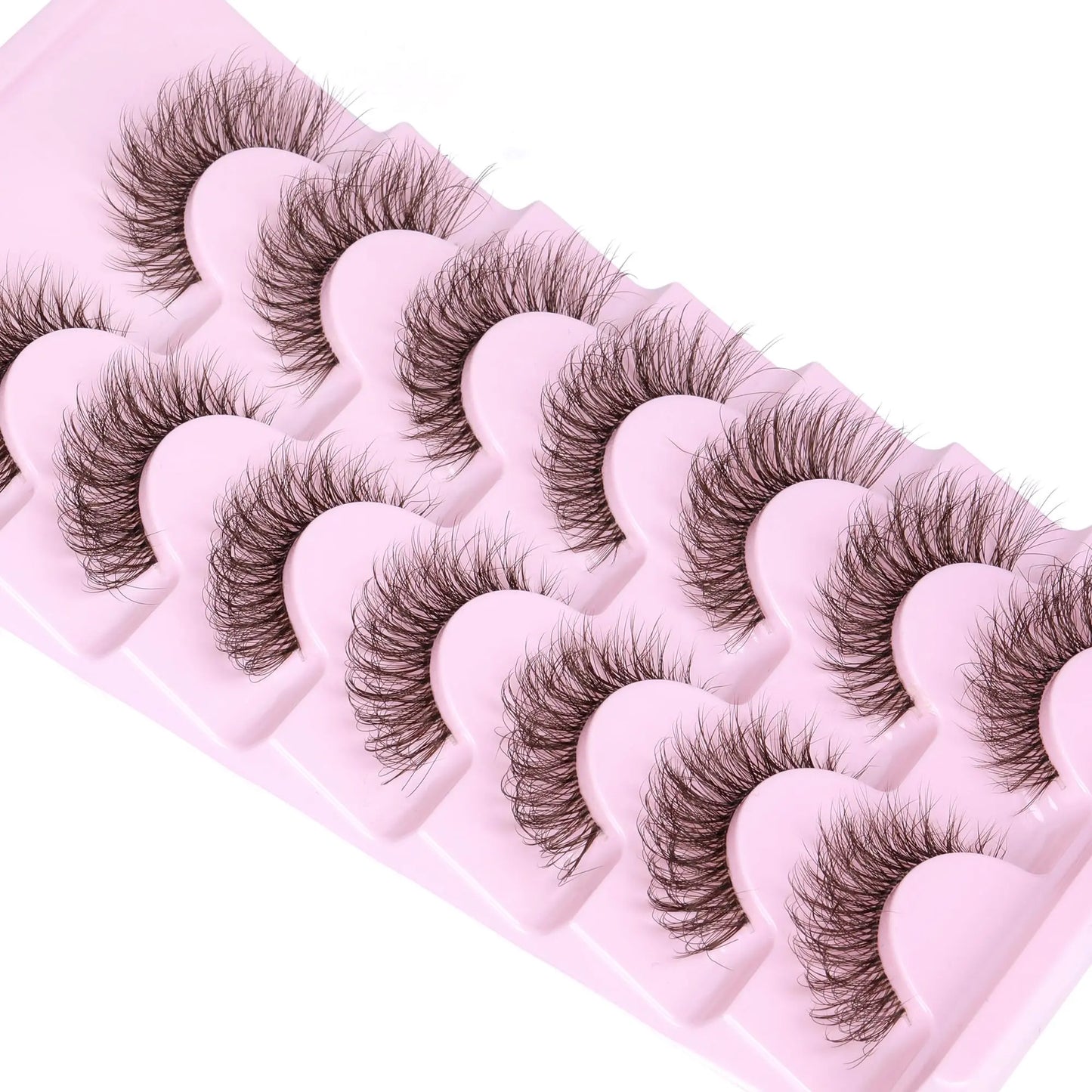 JIMIRE Mink Lashes Fluffy Cat Eye False Eyelashes Volume Wispy Fox Eye Full 17MM Thick Fake Lashes Look Like Eyelash Extensions Pestañas7 Pairs Pack GlowBeautyCo.