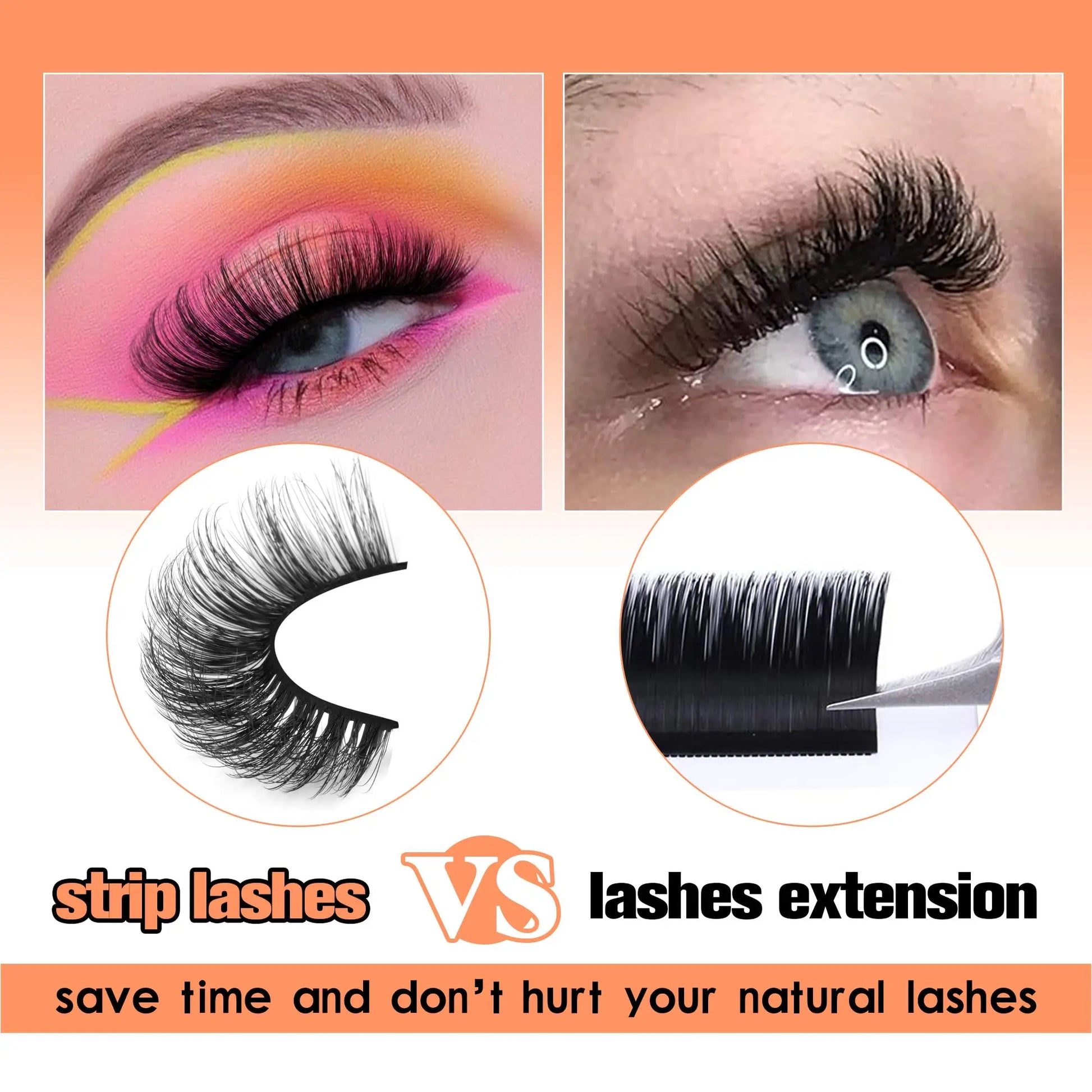 JIMIRE Mink Lashes Fluffy Cat Eye False Eyelashes Volume Wispy Fox Eye Full 17MM Thick Fake Lashes Look Like Eyelash Extensions Pestañas7 Pairs Pack GlowBeautyCo.