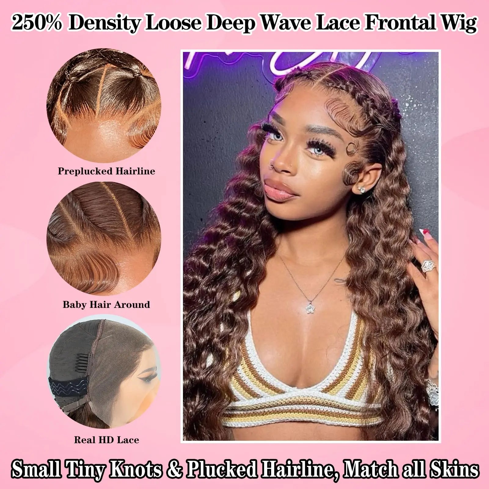 MEIMEI 28 Inch 250% Density HD Full Lace Front Wigs Human Hair Loose Wave 15A Grade Real Full Large Lace Space 13x4 Loose Deep Wave Lace Frontal Wigs Human Hair Pre Plucked for Black Women GlowBeautyCo.