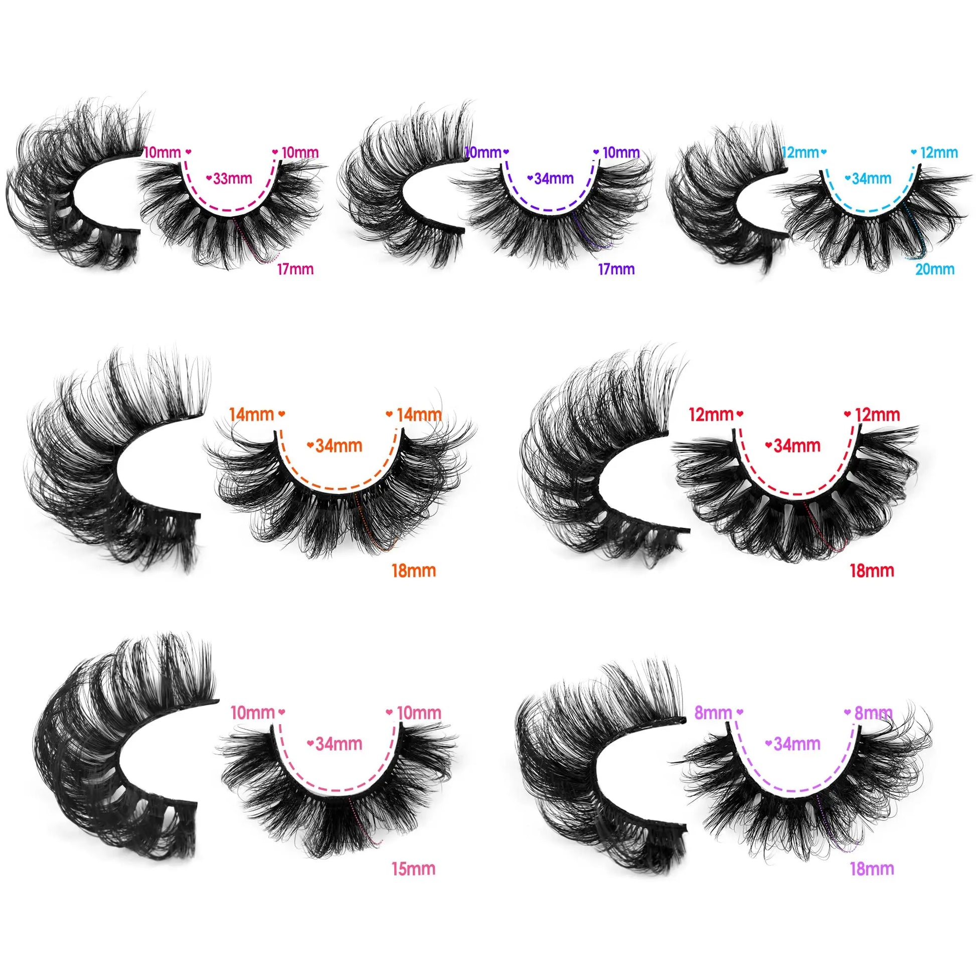 JIMIRE Mink Lashes Fluffy Cat Eye False Eyelashes Volume Wispy Fox Eye Full 17MM Thick Fake Lashes Look Like Eyelash Extensions Pestañas7 Pairs Pack GlowBeautyCo.