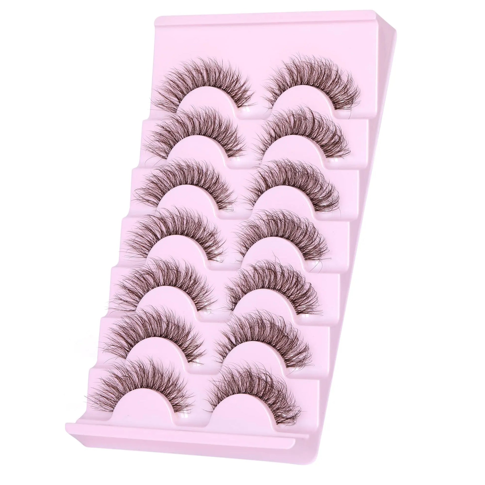 JIMIRE Mink Lashes Fluffy Cat Eye False Eyelashes Volume Wispy Fox Eye Full 17MM Thick Fake Lashes Look Like Eyelash Extensions Pestañas7 Pairs Pack GlowBeautyCo.