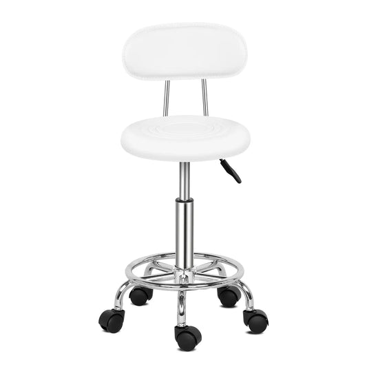 Swivel Salon Stool Chair with Backrest, Adjustable Hydraulic Rolling Stool Work Salon Drafting Swivel Task Chair