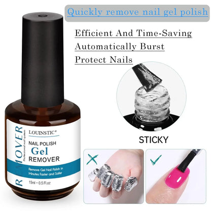 Gel Polish Remover: Professional Gel Nail Polish Remover for Nails, 3-5 Minutes Easy Quick Gel Nail Remover