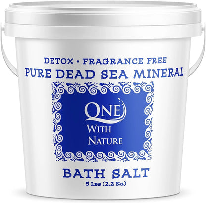 100% Pure Dead Sea Salt, 5Lb - Fine Bath Salts for Soaking, Body Exfoliator, Acne Treatment, 21 Essential Minerals, Fragrance-Free, for Men, Women, Children. Helps Skin Conditions