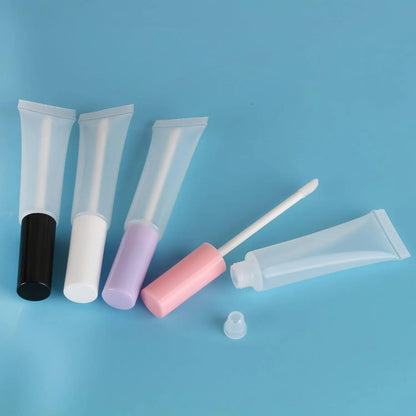 50 Pack Empty Black 15Ml Squeeze Lip Gloss Tubes with Wand 0.5Oz Soft Lipgloss Container Chapstick Containers Empty Tube