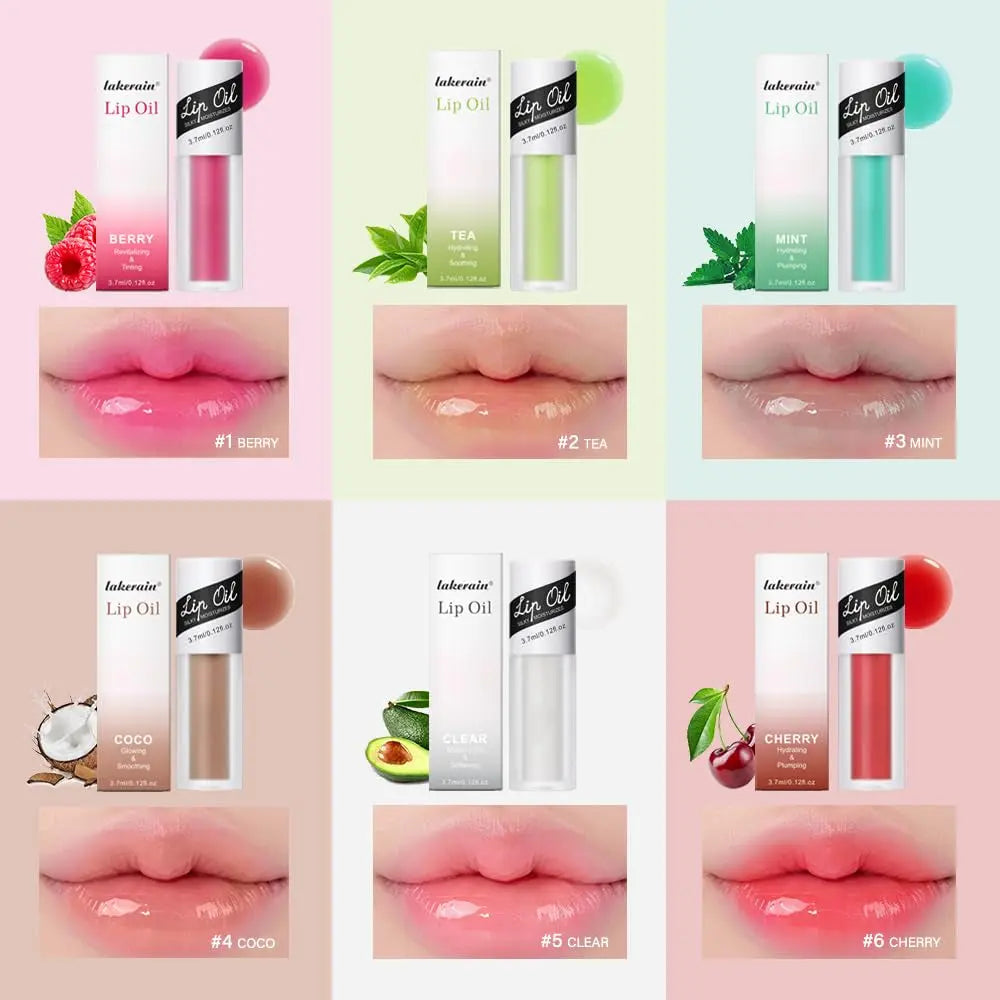 Fruit-Flavored Plumping Lip Oil - Lip Gloss - Non-Sticky, Moisturizing, Smoothing, Glowing, Revitalizing, and Nourishing for Dry Lips - Lip Balm Lip Care (Berry)