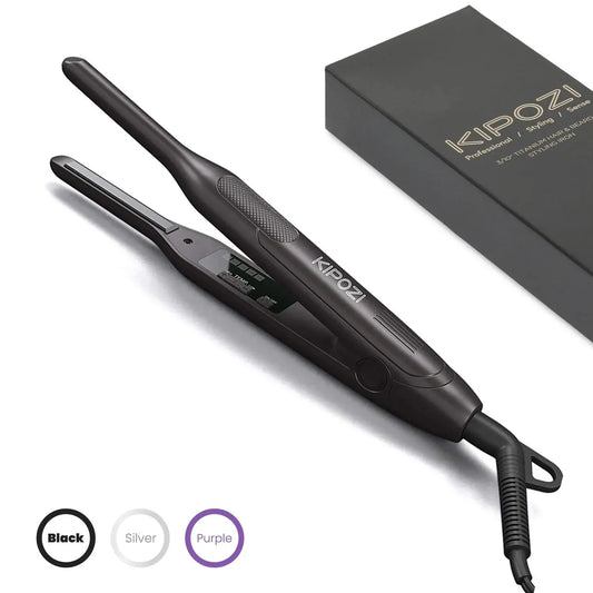 0.3" Titanium Mini Flat Iron Small Hair Straightener for Short Hair, Mini Hair Straightener, Black