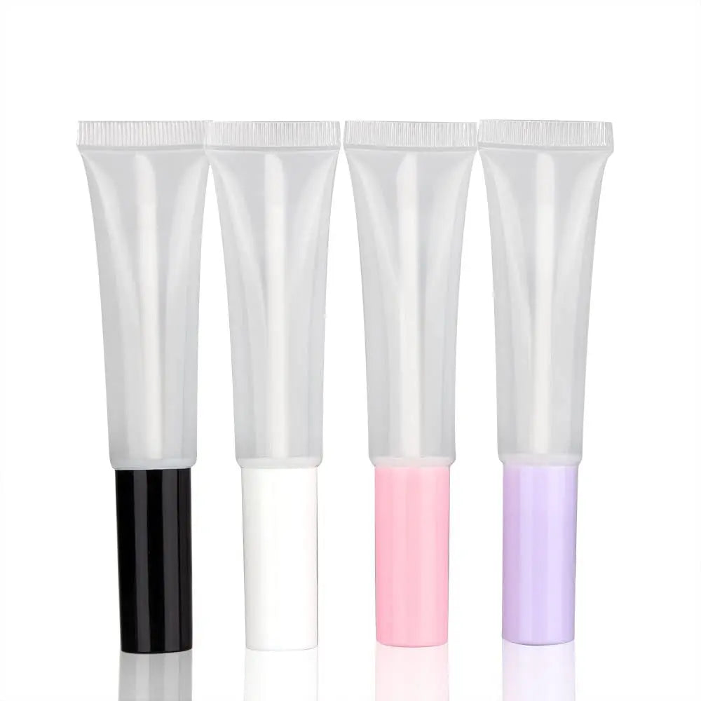 50 Pack Empty Black 15Ml Squeeze Lip Gloss Tubes with Wand 0.5Oz Soft Lipgloss Container Chapstick Containers Empty Tube