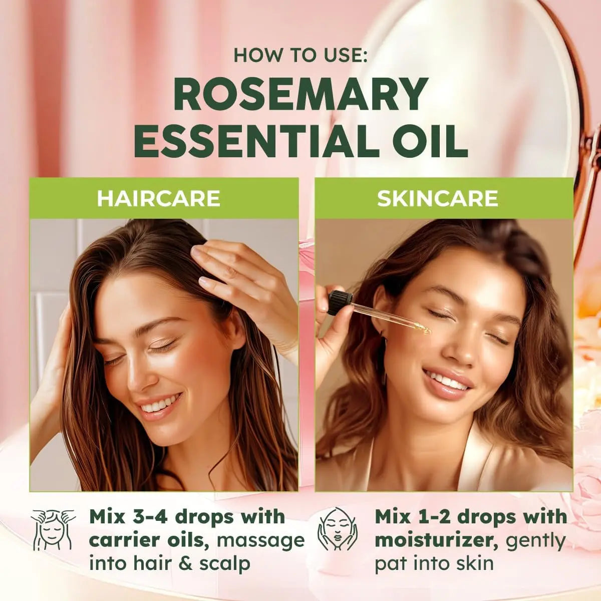 Kukka Rosemary Oil for Hair - 4 Fl Oz - 100% Pure Natural Rosemary Essential Oil - a Great Addition for Shampoo & Scalp Treatments - Made for Hair Care, Skin, Diffusers, Aromatherapy & DIY Soap Making